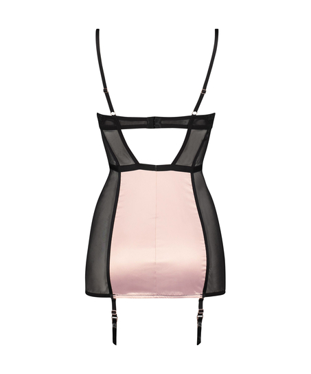 Amelia vadderad pådragbar klänning med bygel, Svart