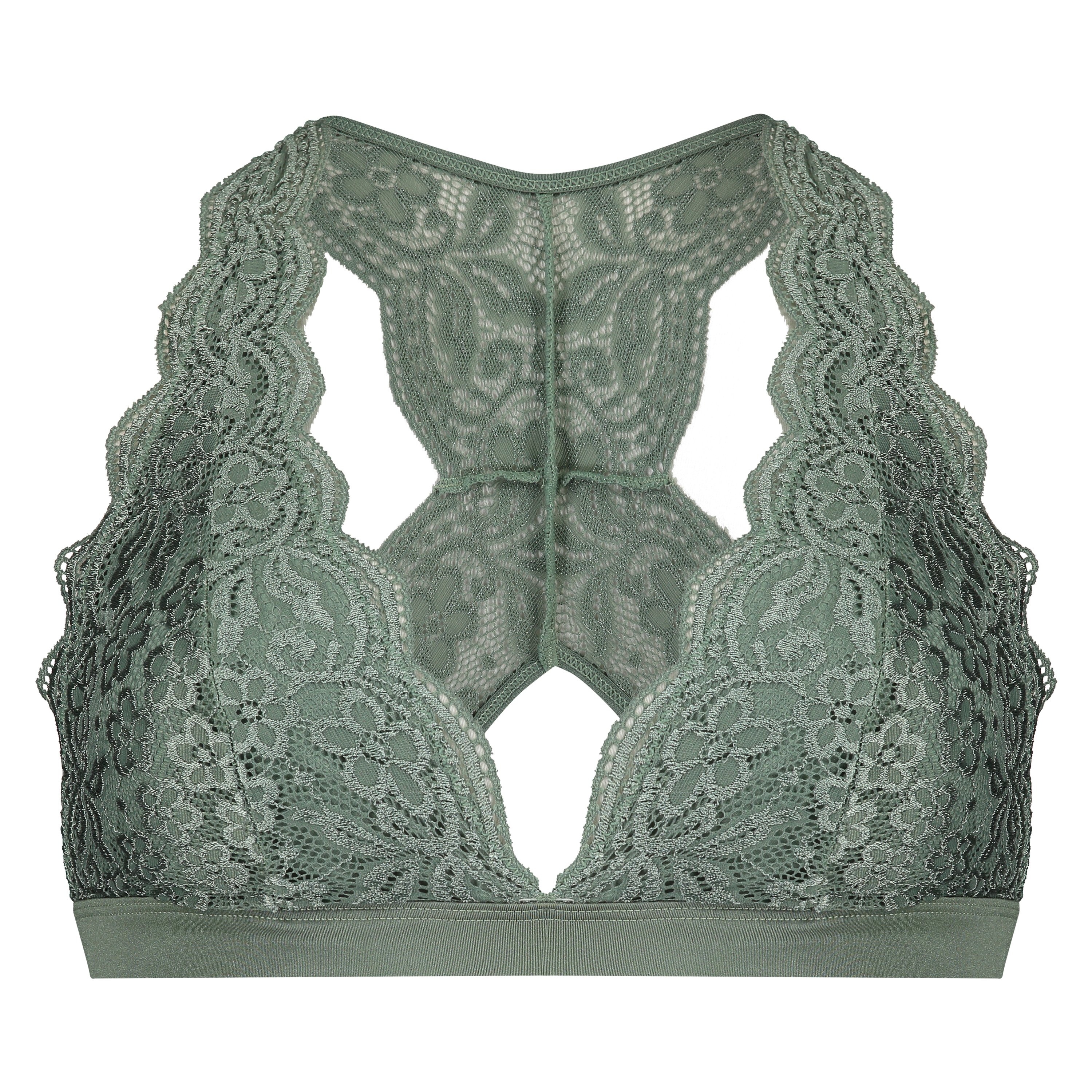 Halter-racerback bralette, Grön, main