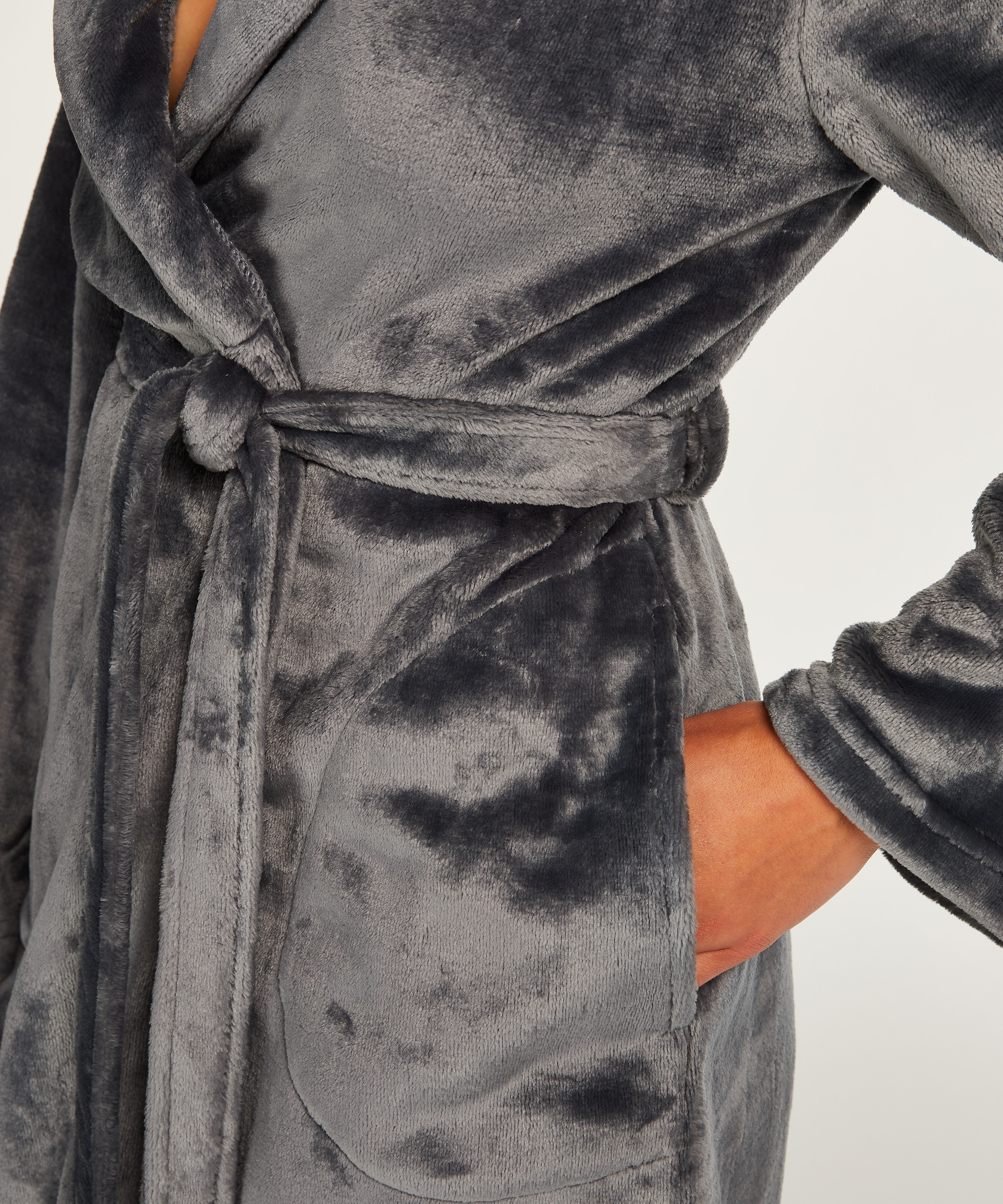 Kort fleecebadrock, blå, main