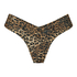 Leopard högt skuren bikiniunderdel, Brun