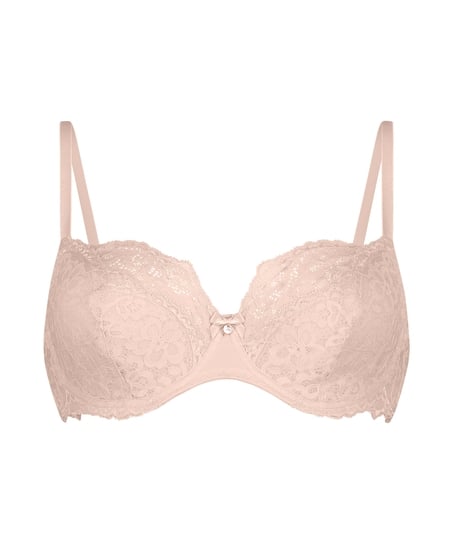 Icke formpressad bygel-bh Marine, Rosa