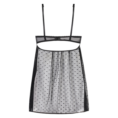 Underklänning med bygel Dot Mesh Bow, Svart