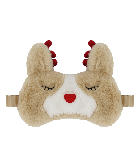 Sovmask i fuskpäls, Beige