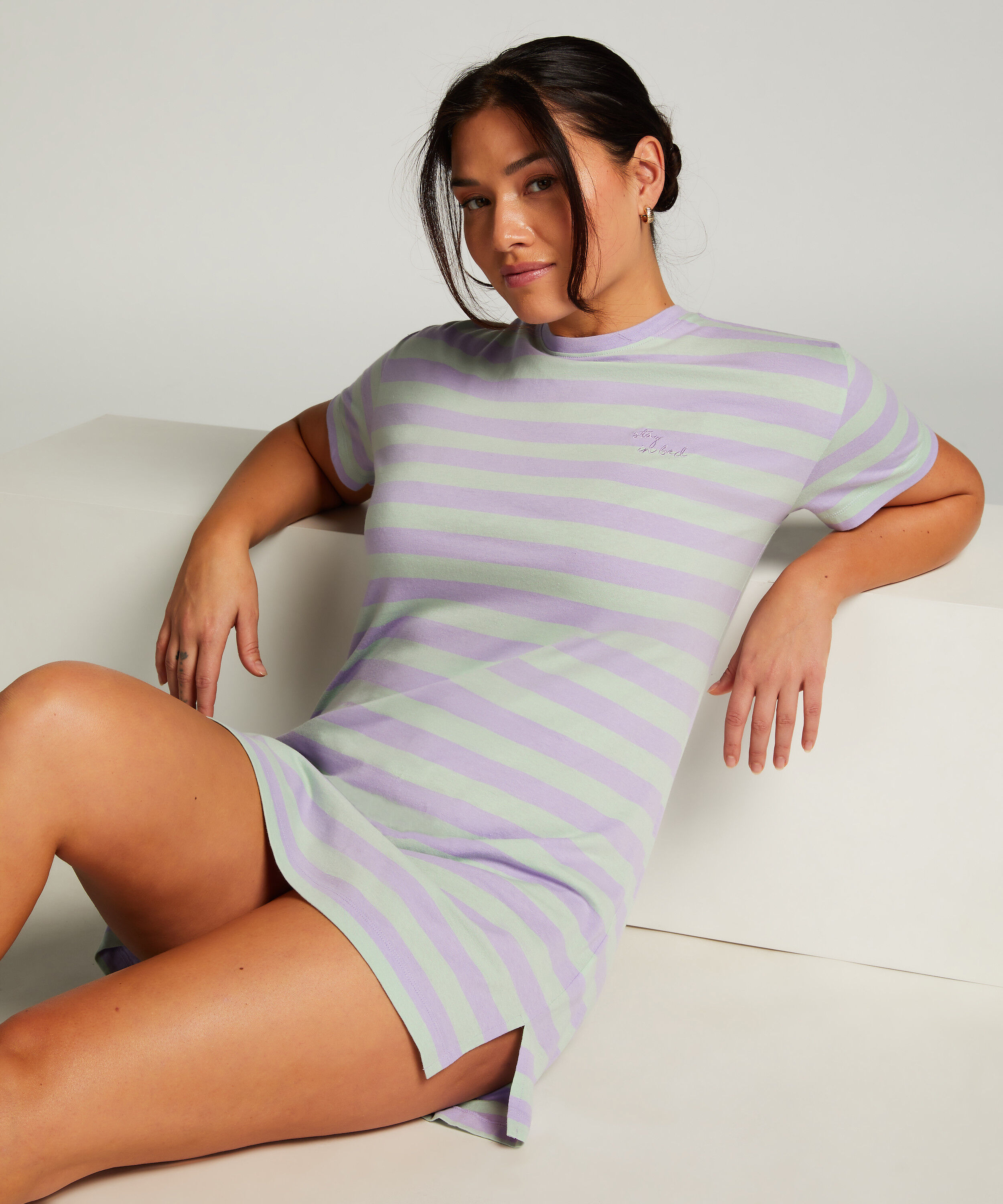 Nattskjorta med rund hals, Grön