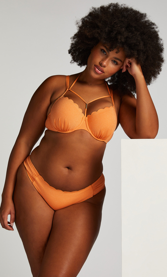 Bikinitrosa Scallop Lurex, Orange