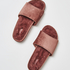 Fake fur velour slippers, Rosa