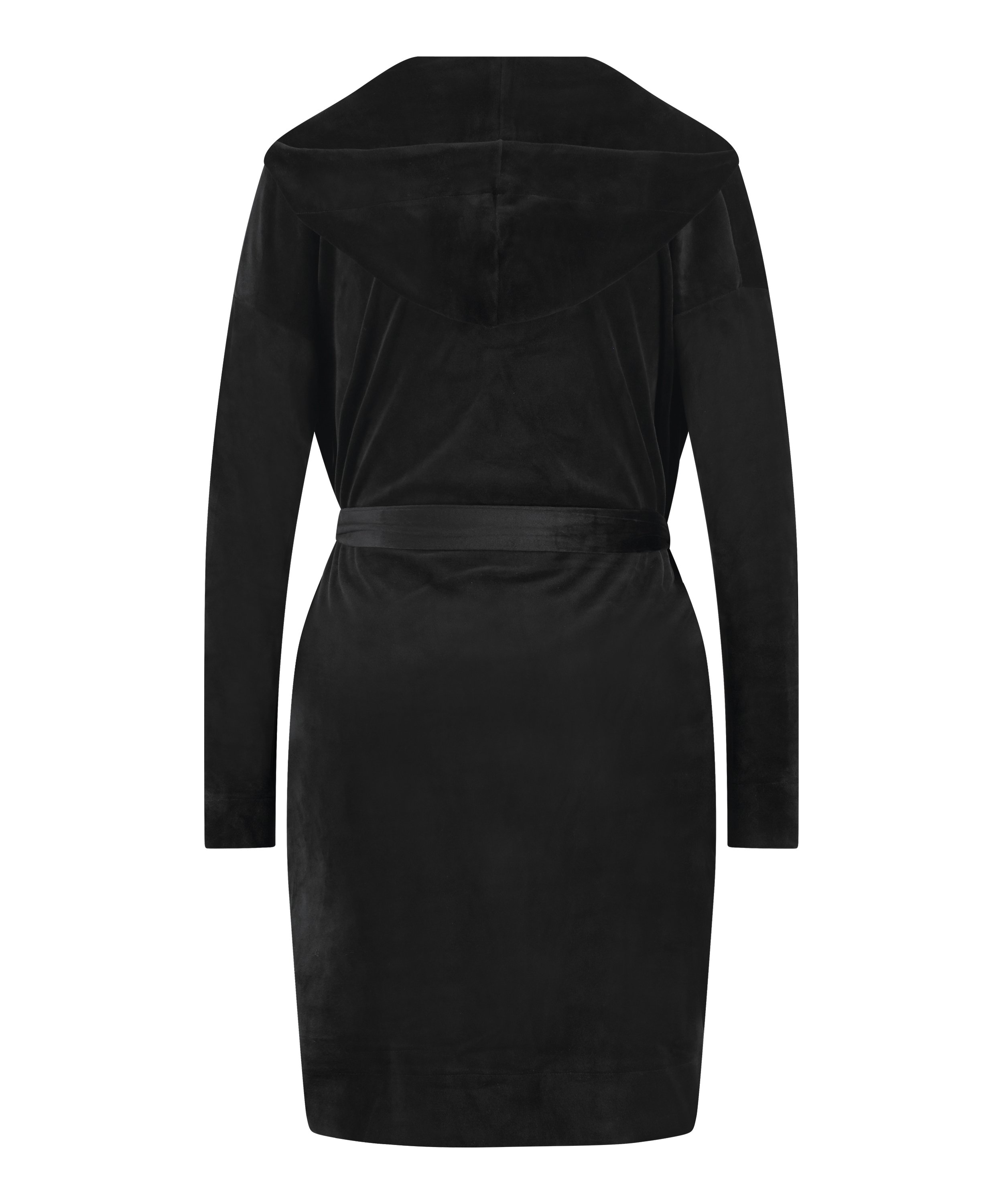 Kort badrock i velours, Svart, main