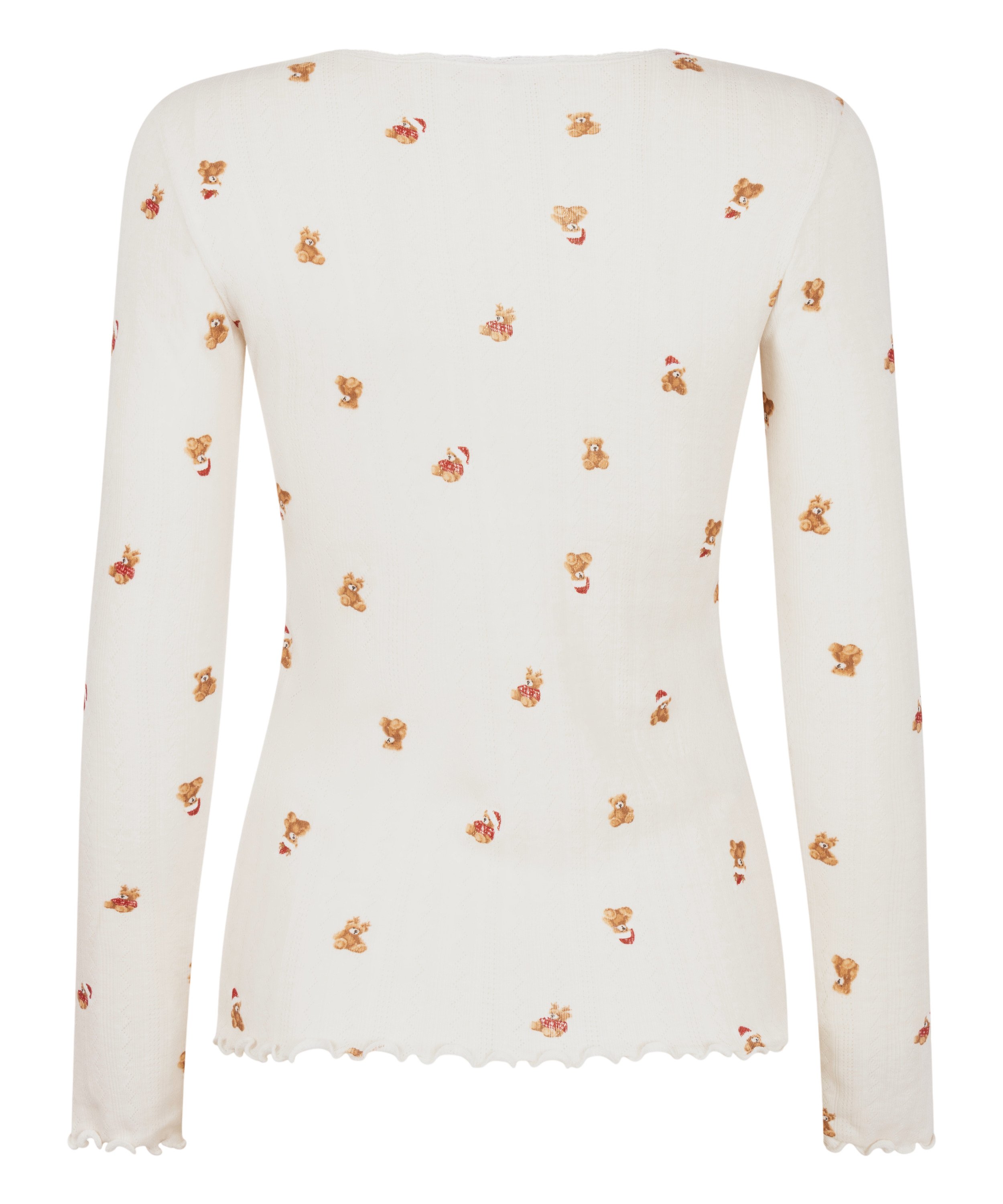 L&aring;ng&auml;rmad pyjamastopp Pointelle, Vit, main