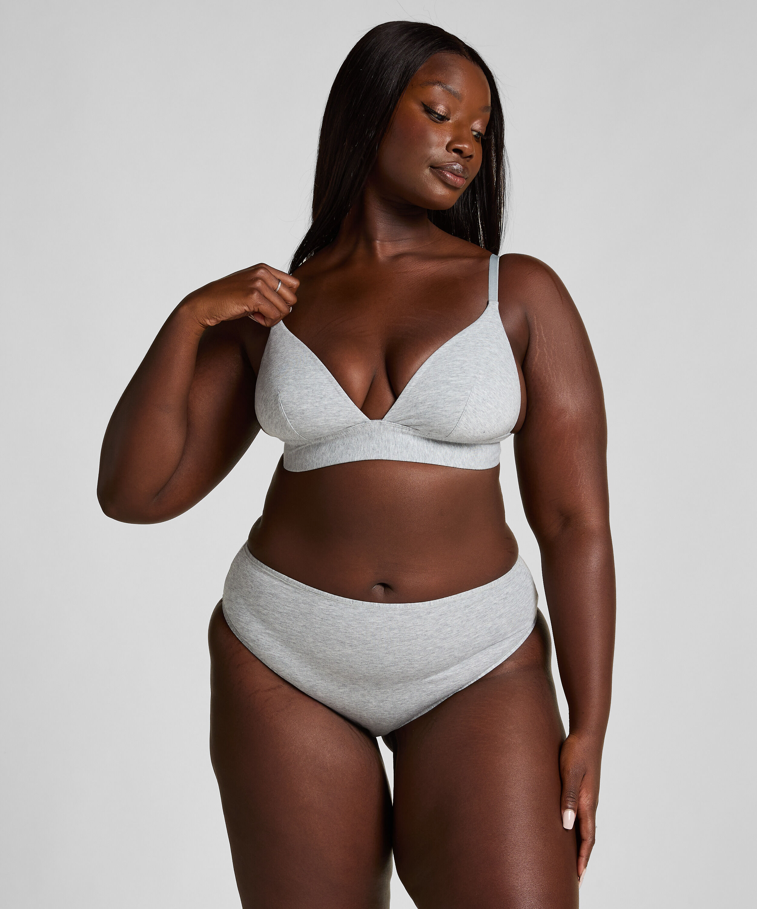 H&ouml;gt skuren braziliantrosa i bomull, Gr&aring;