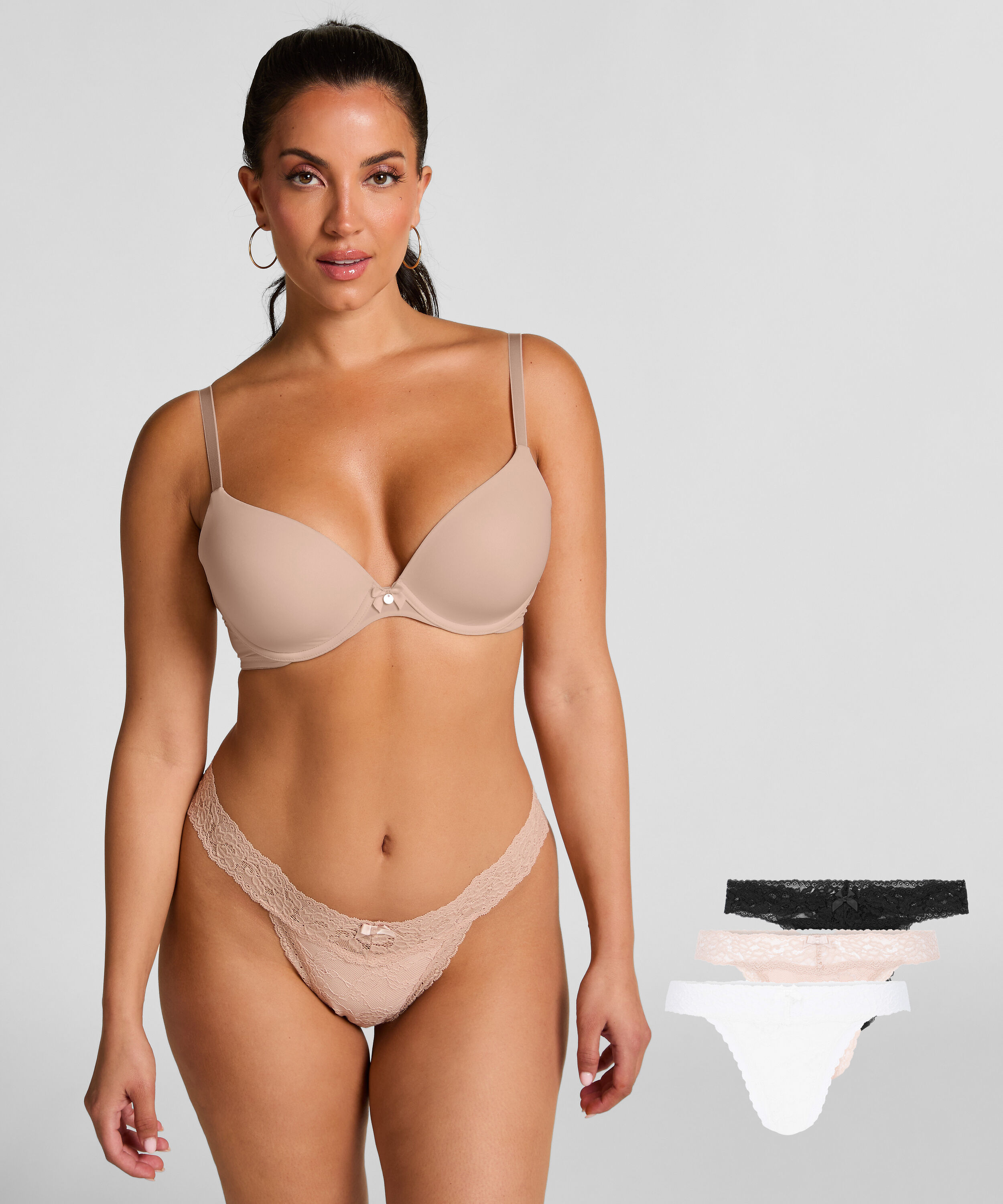 3-pack stringtrosa Madison, Beige