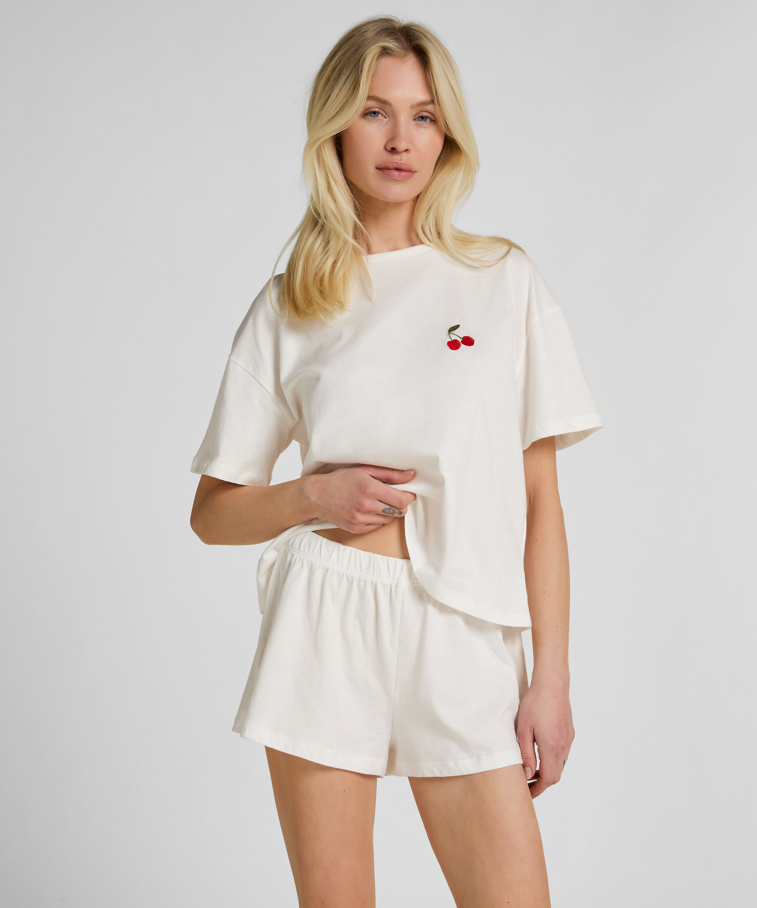 Pyjamasset Bomull, Vit Pyjamasset Bomull, Vit