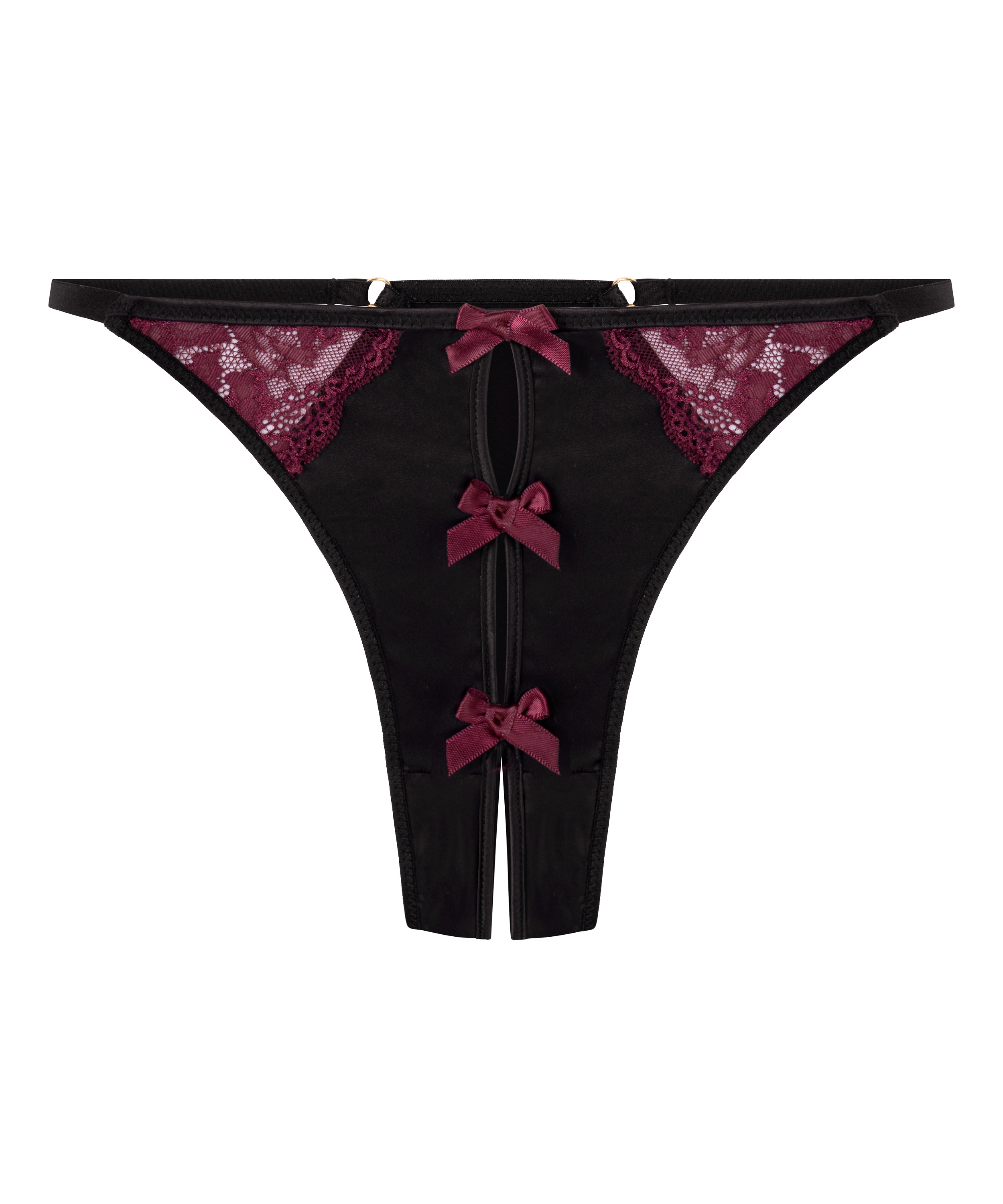 Ambra högt skuren stringtrosa, Svart, main