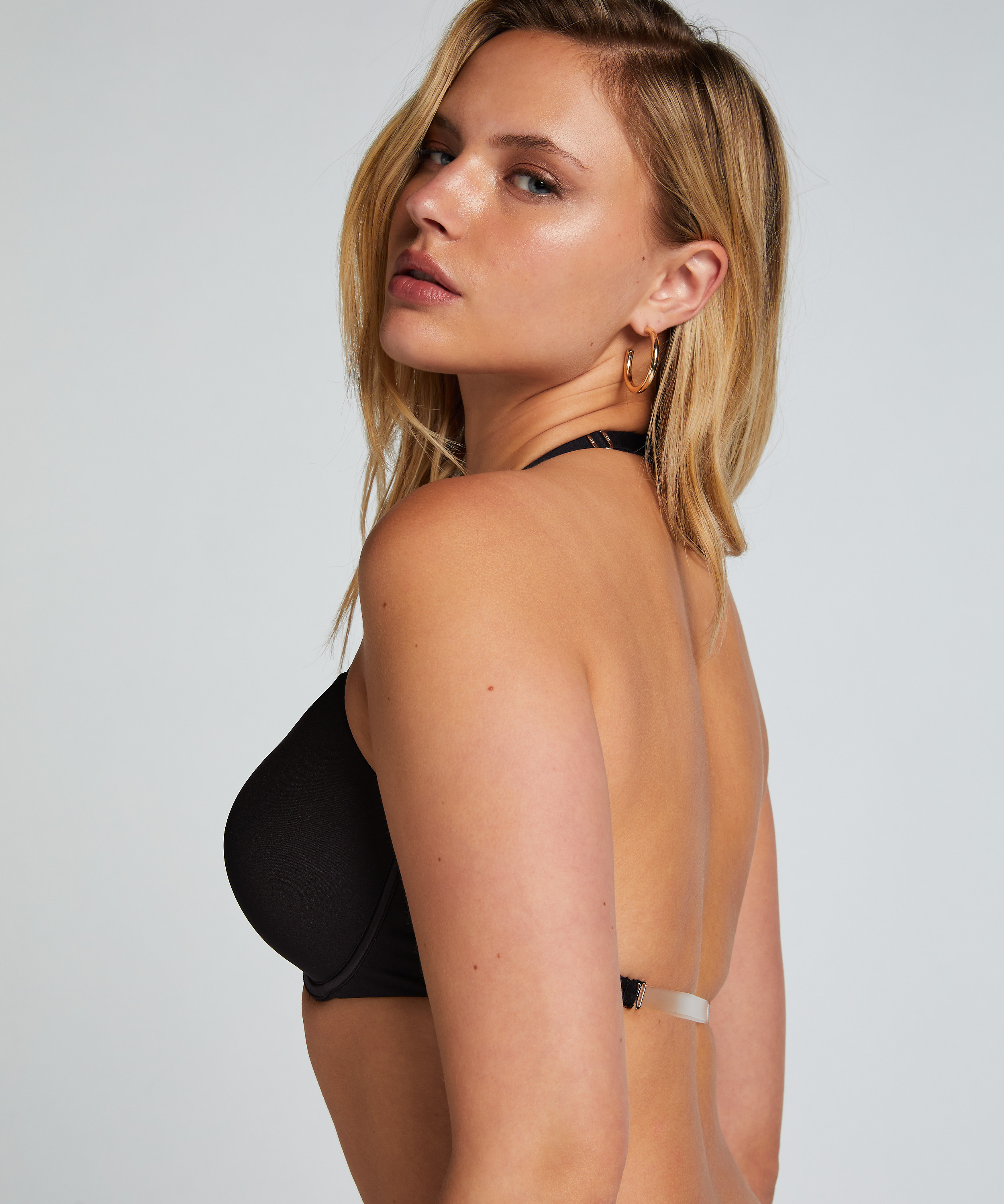 Formpressad bh med bygel Transparent Back Multiway, Svart, main