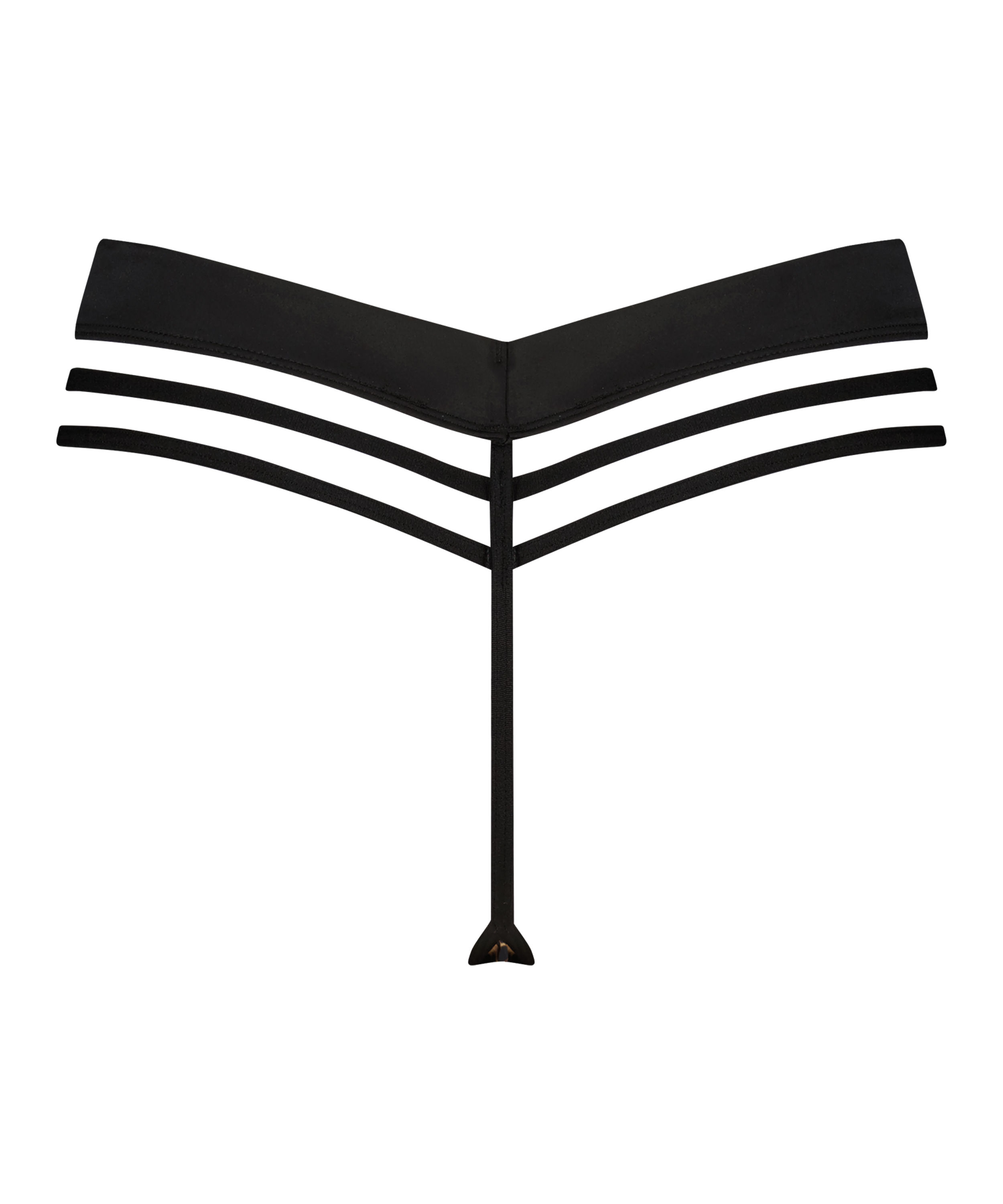 Kat högt skuren stringtrosa, Svart, main