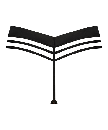 Kat högt skuren stringtrosa, Svart