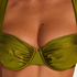 Palm icke-formpressad bikiniöverdel med bygel, grön