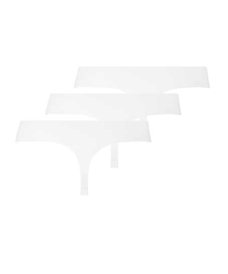 3-pack osynlig stringtrosa, Vit