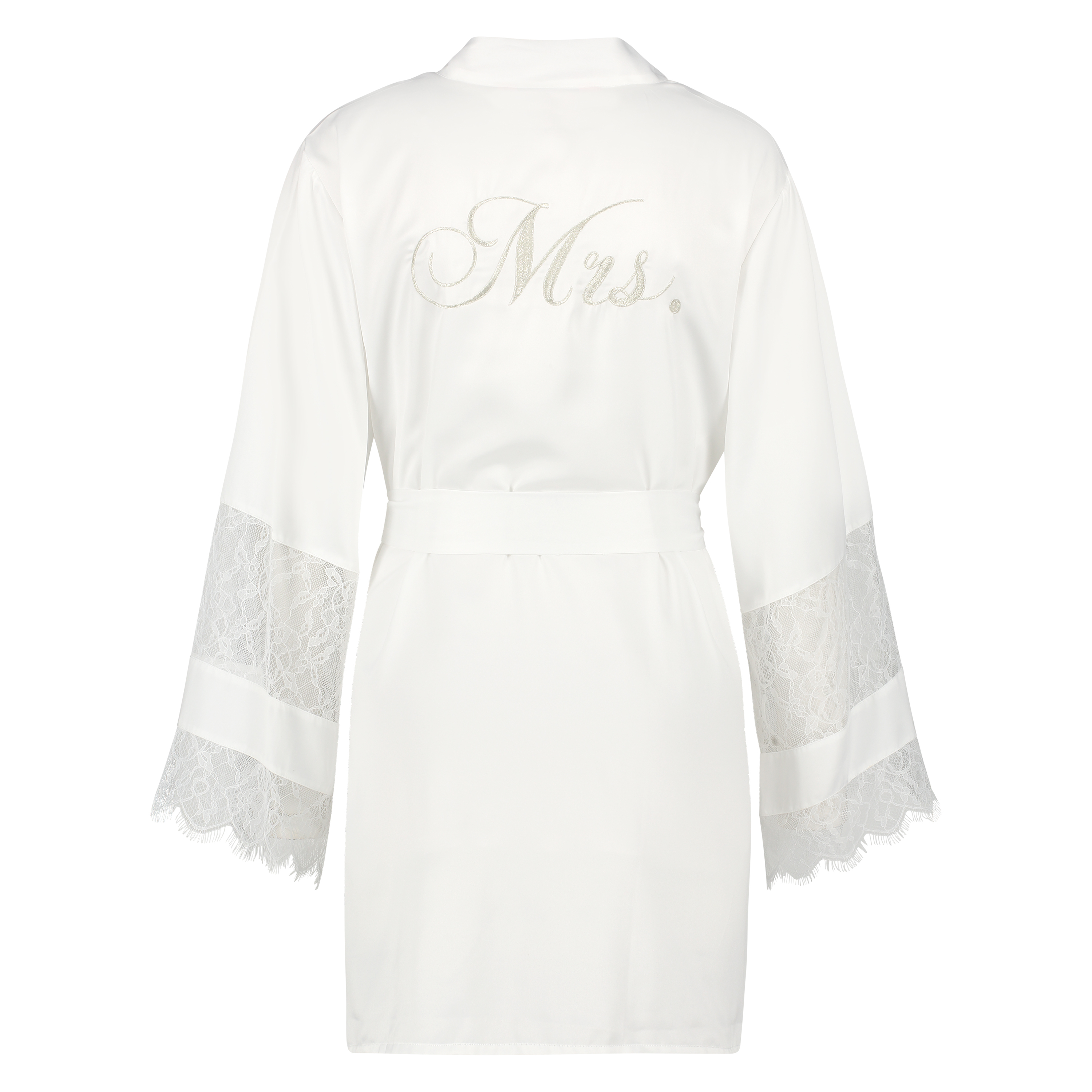 Satinkimono f&ouml;r bruden, Vit, main