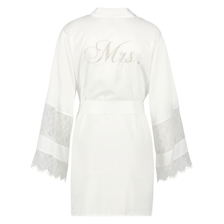 Satinkimono f&ouml;r bruden, Vit