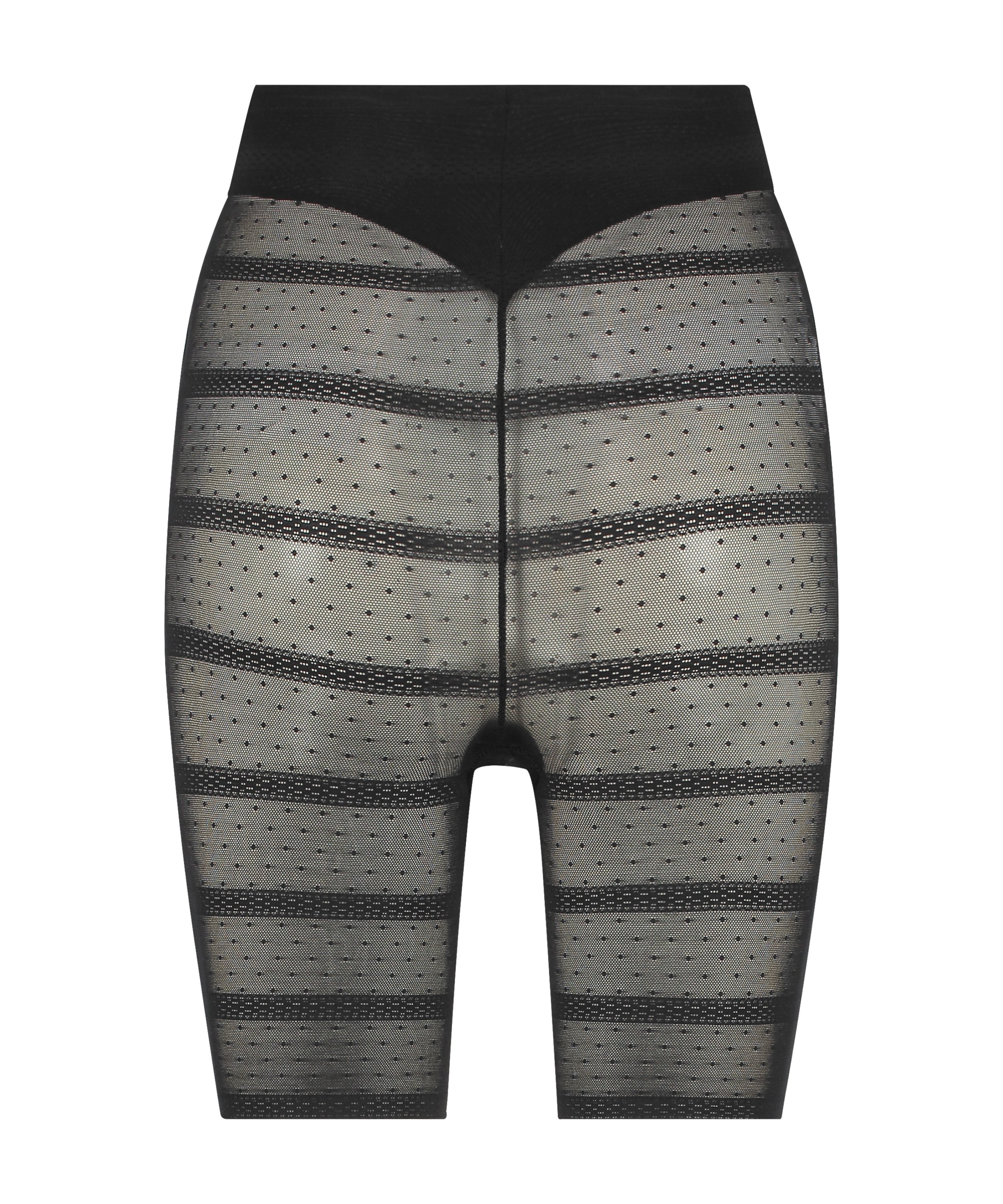 Uppstramande förstärkande smalare byxor i mesh, Svart, main