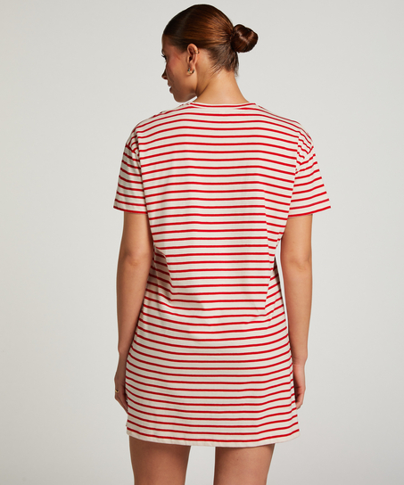 Nattskjorta med rund hals, Röd