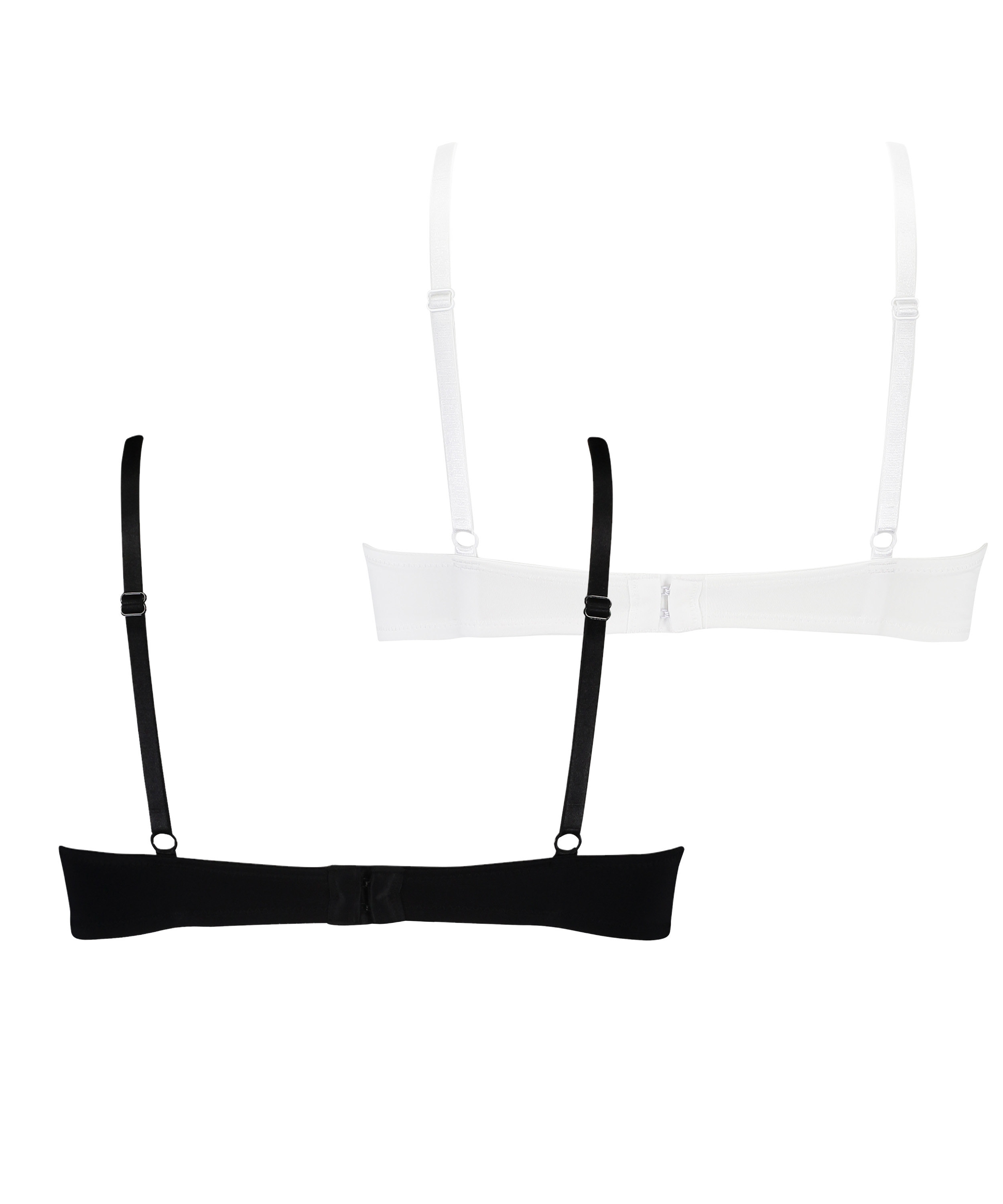 Formpressad bygel-bh, 2-pack, Svart, main