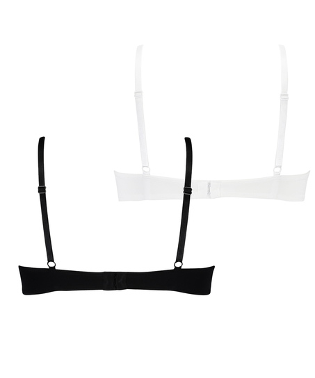 Formpressad bygel-bh, 2-pack, Svart