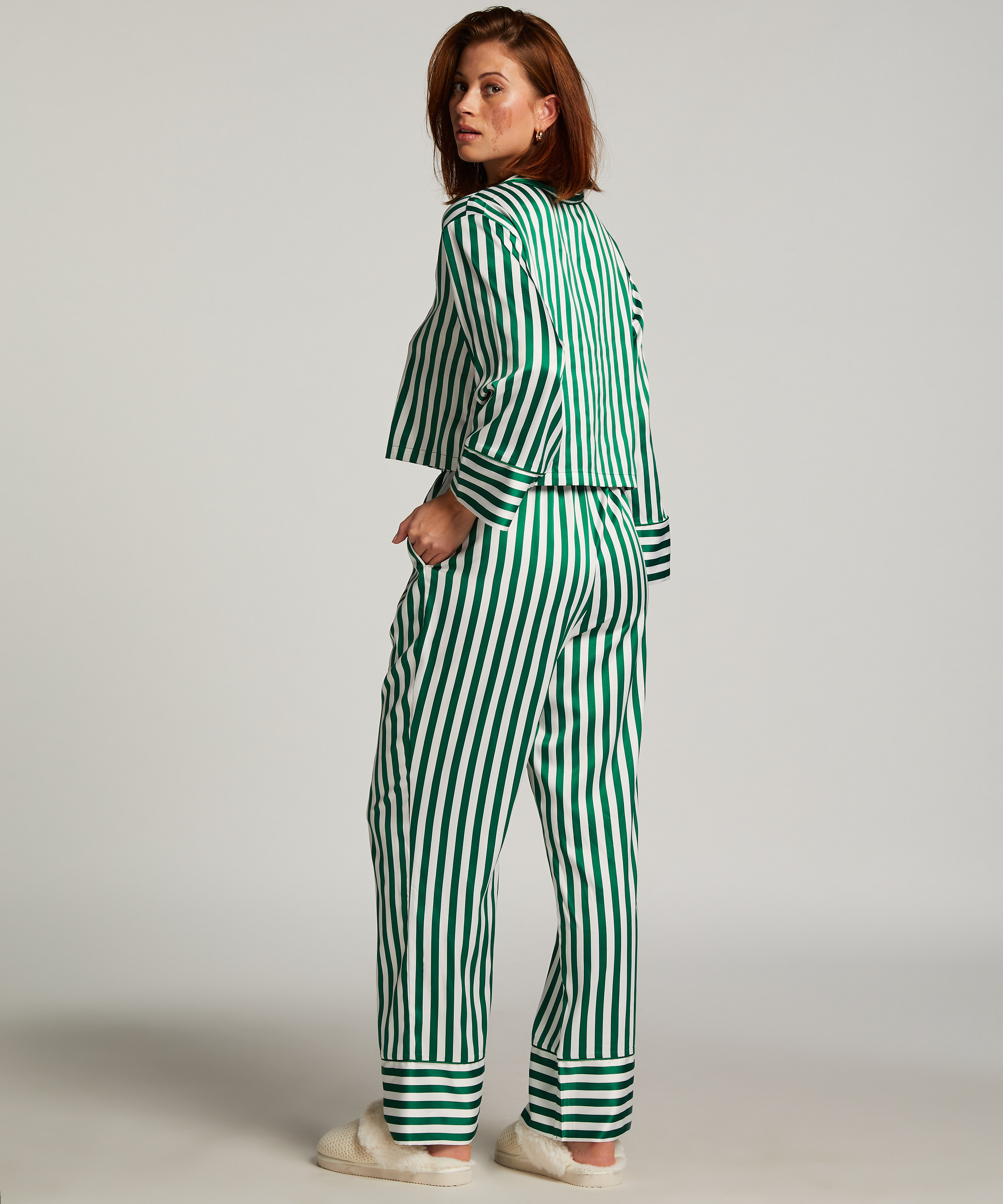 Satin-byxor, Gr&ouml;n, main