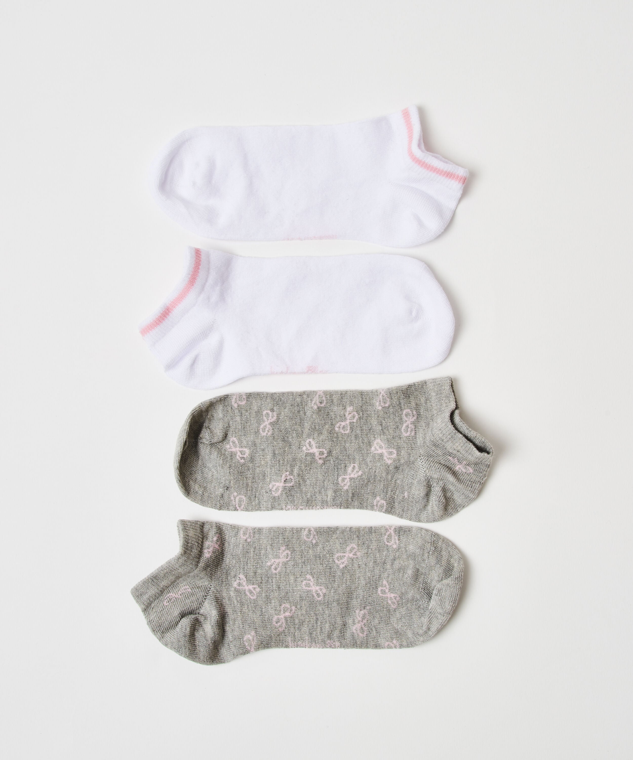 2-pack sneakerstrumpor Cotton, Grå