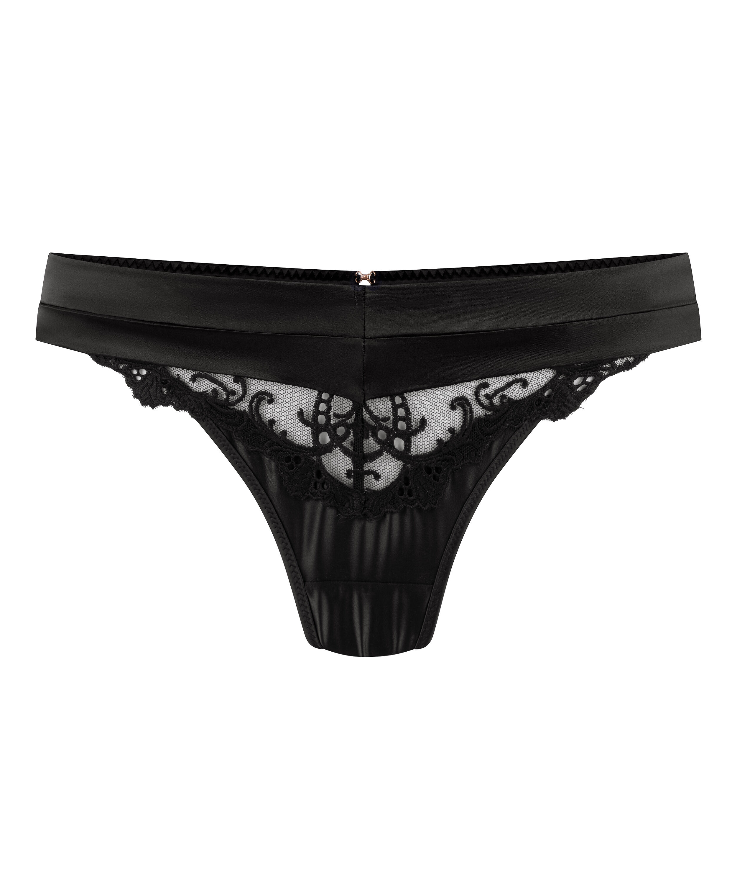 Sveta h&ouml;gt skuren stringtrosa, Svart