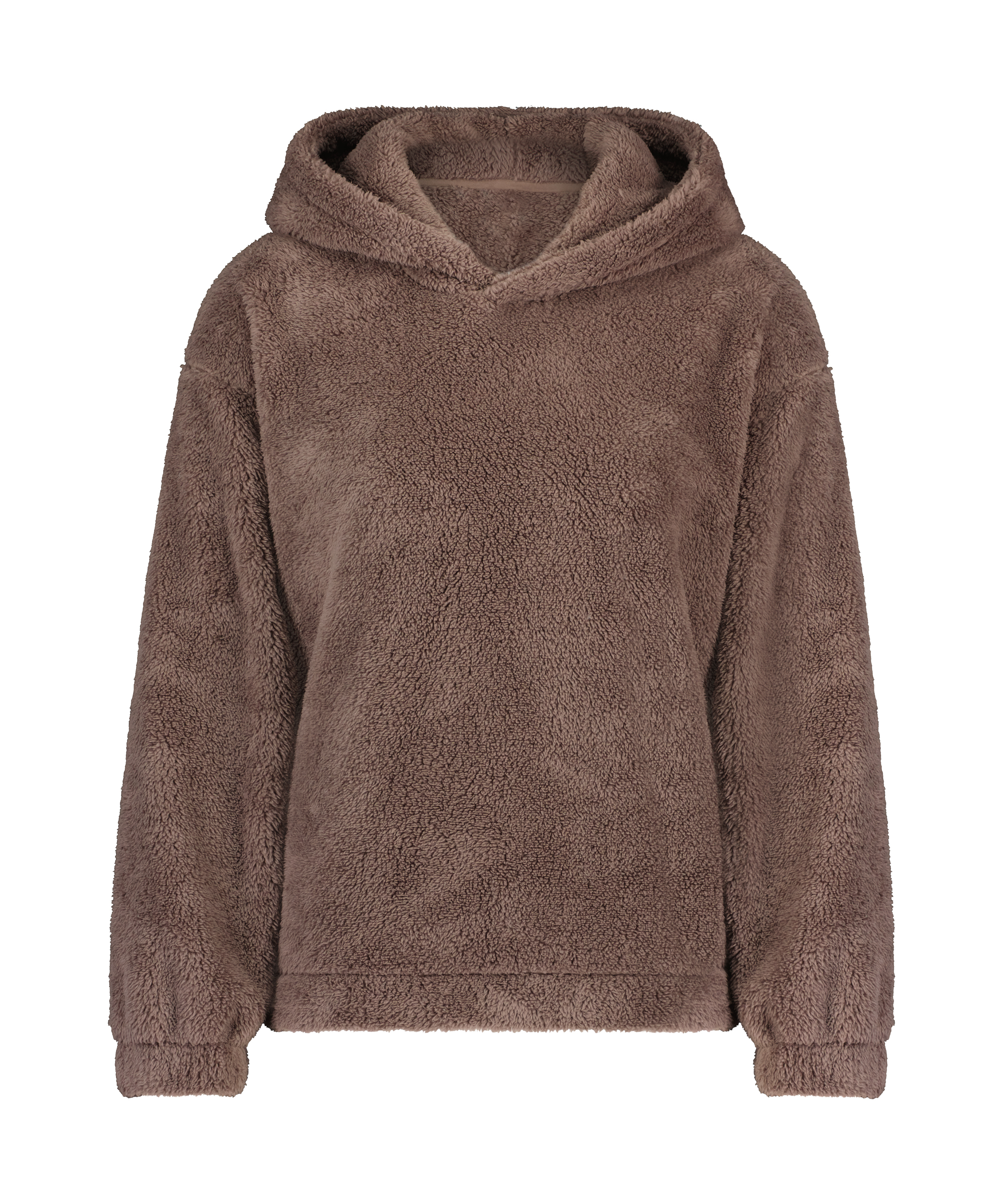 Mysig hoodie i fleece, Grå, main