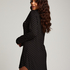 Långärmad skjortklänning i jersey Essential, Svart
