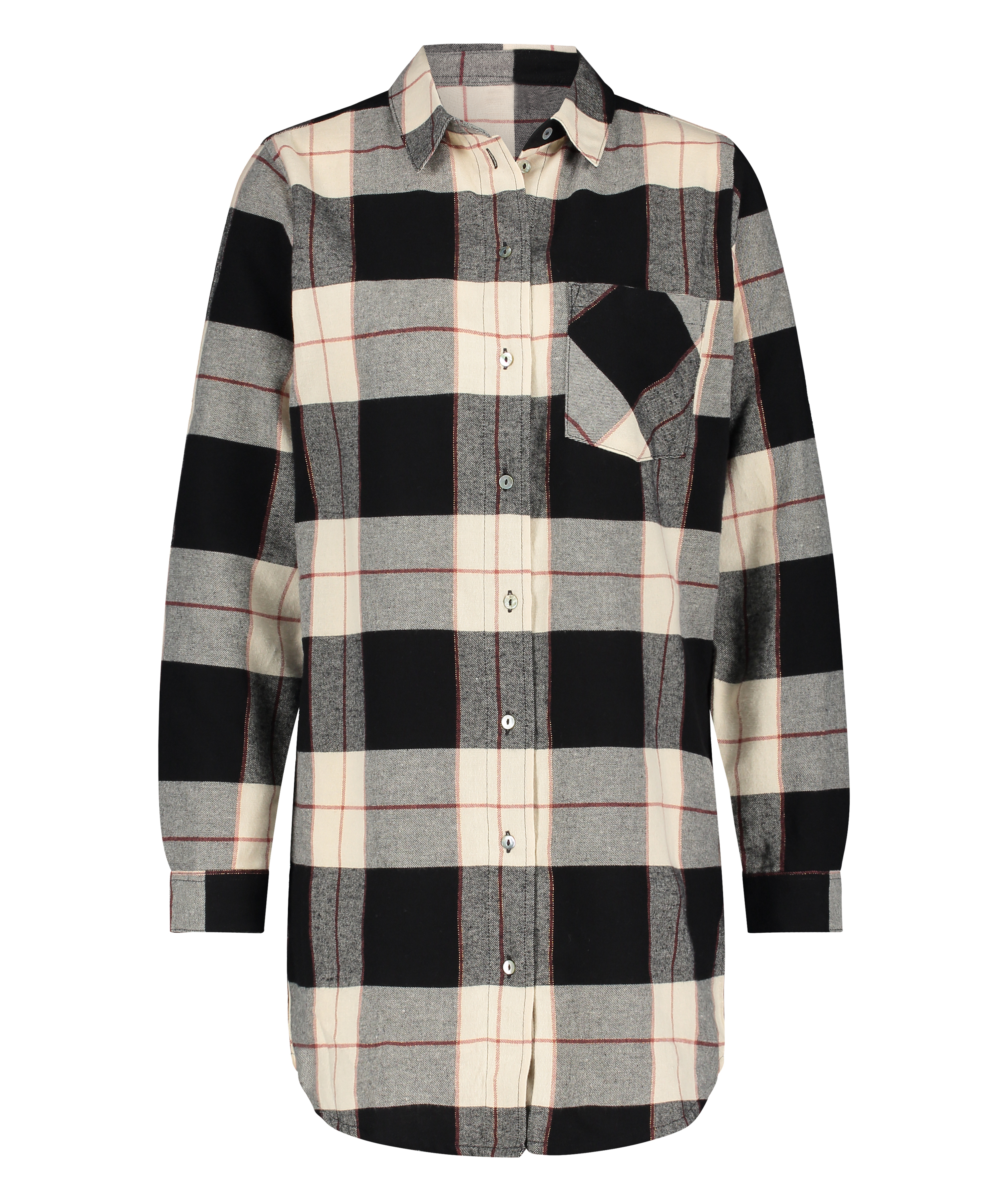 Långärmad nattskjorta, Svart, main