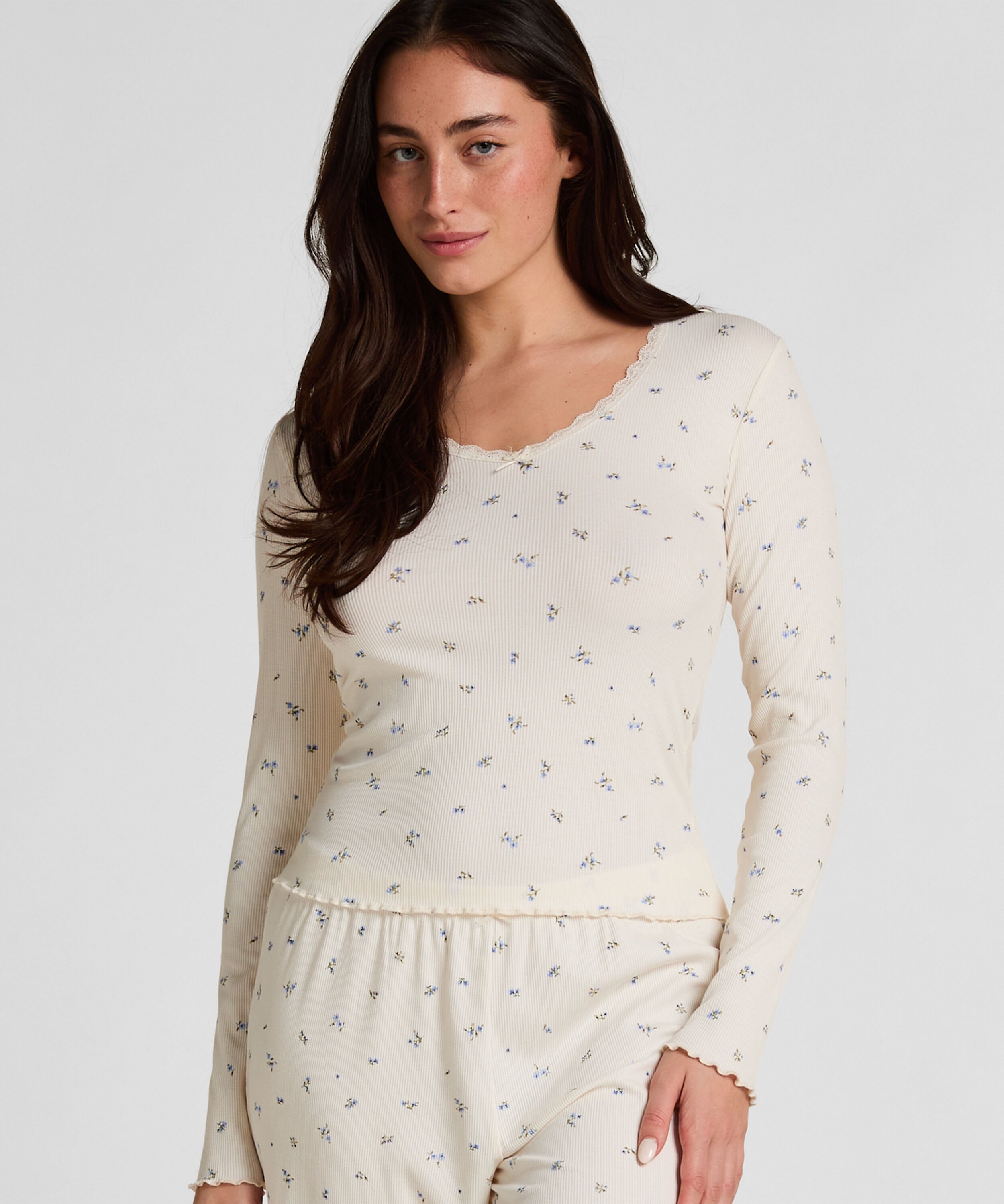 Daisy Pyjamas Topp, Vit Daisy Pyjamas Topp, Vit