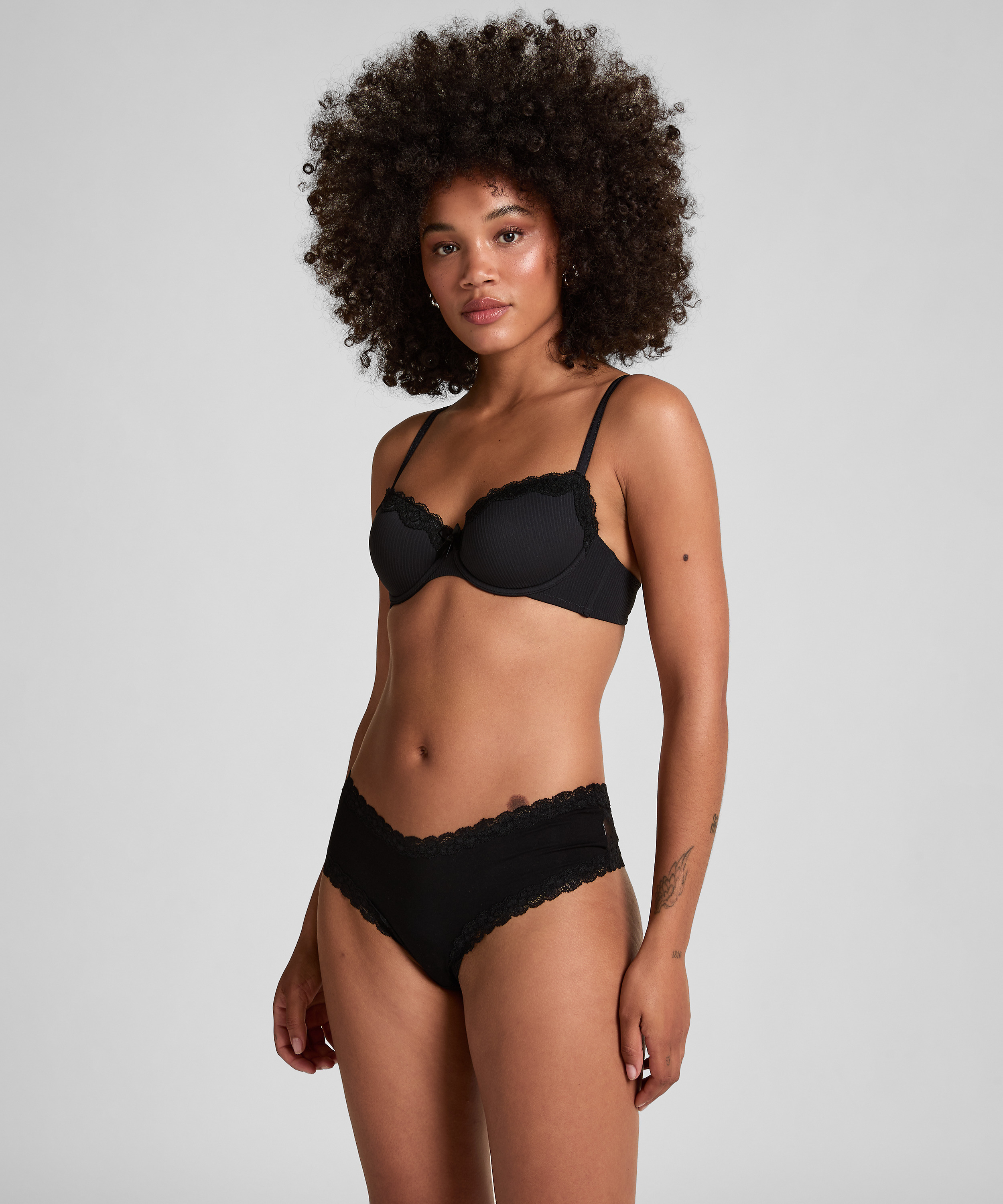 Formpressad bygel-bh, 2-pack Lola, Svart, main