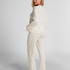 Pyjama Pant Loose Pointelle, Vit