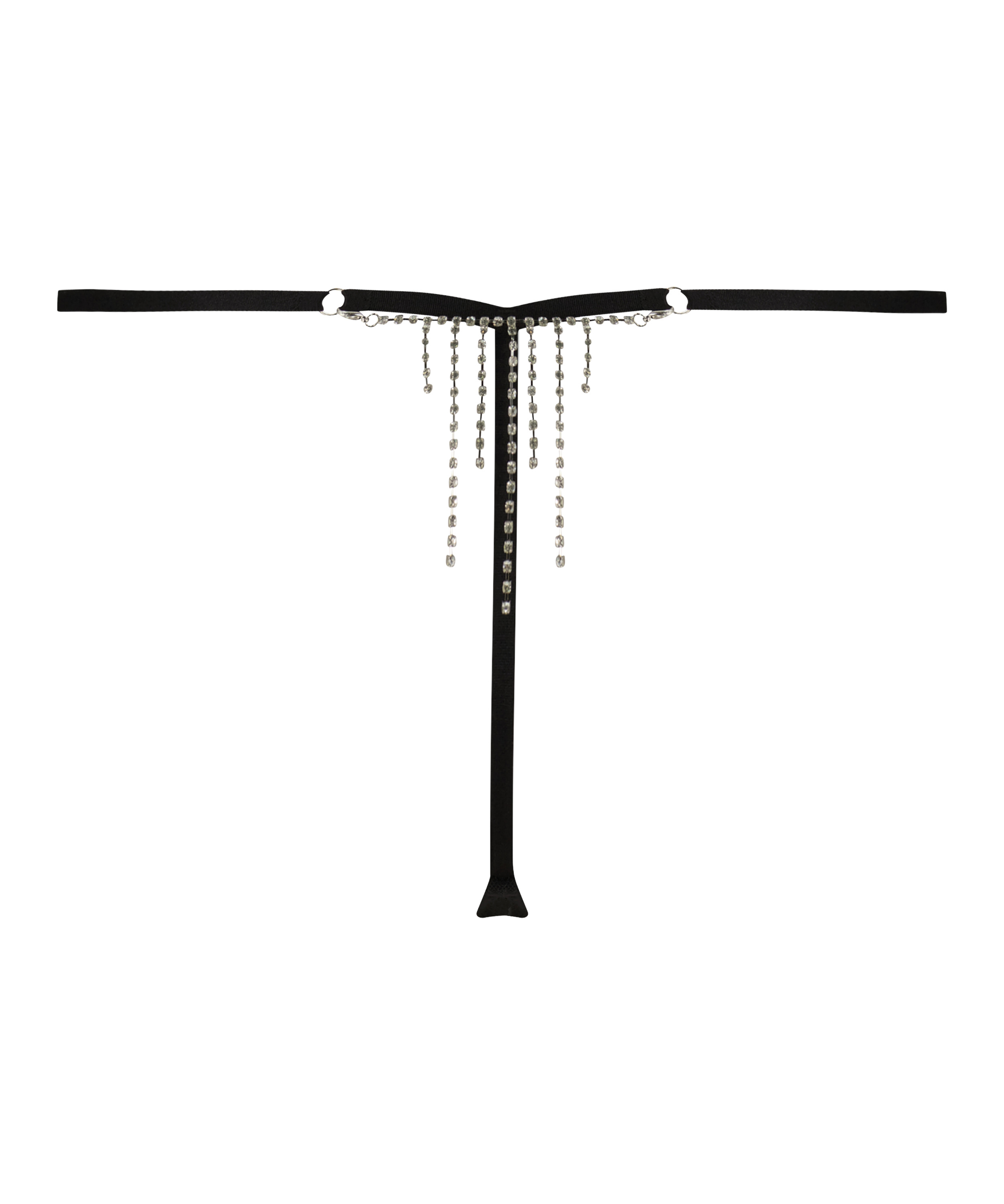 Samantha h&ouml;gt skuren stringtrosa, Svart, main