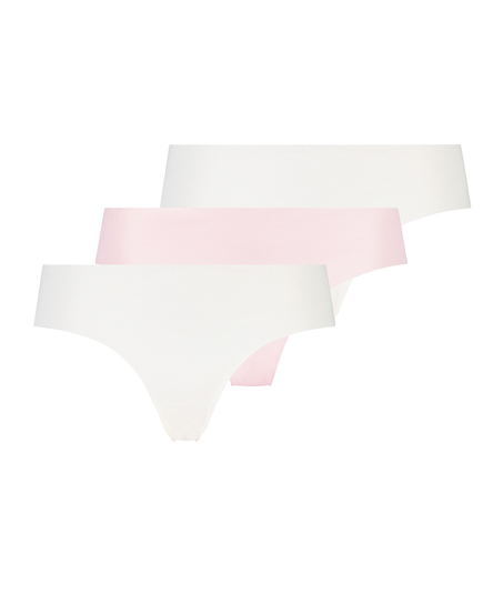 3-pack  osynlig brazilian-trosa, Vit