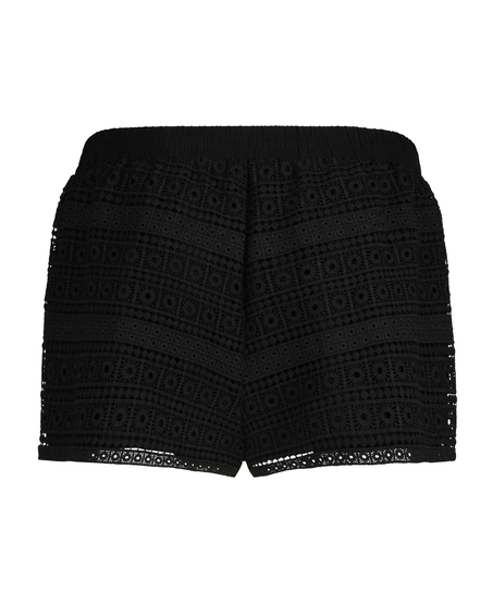 Virkade shorts, Svart