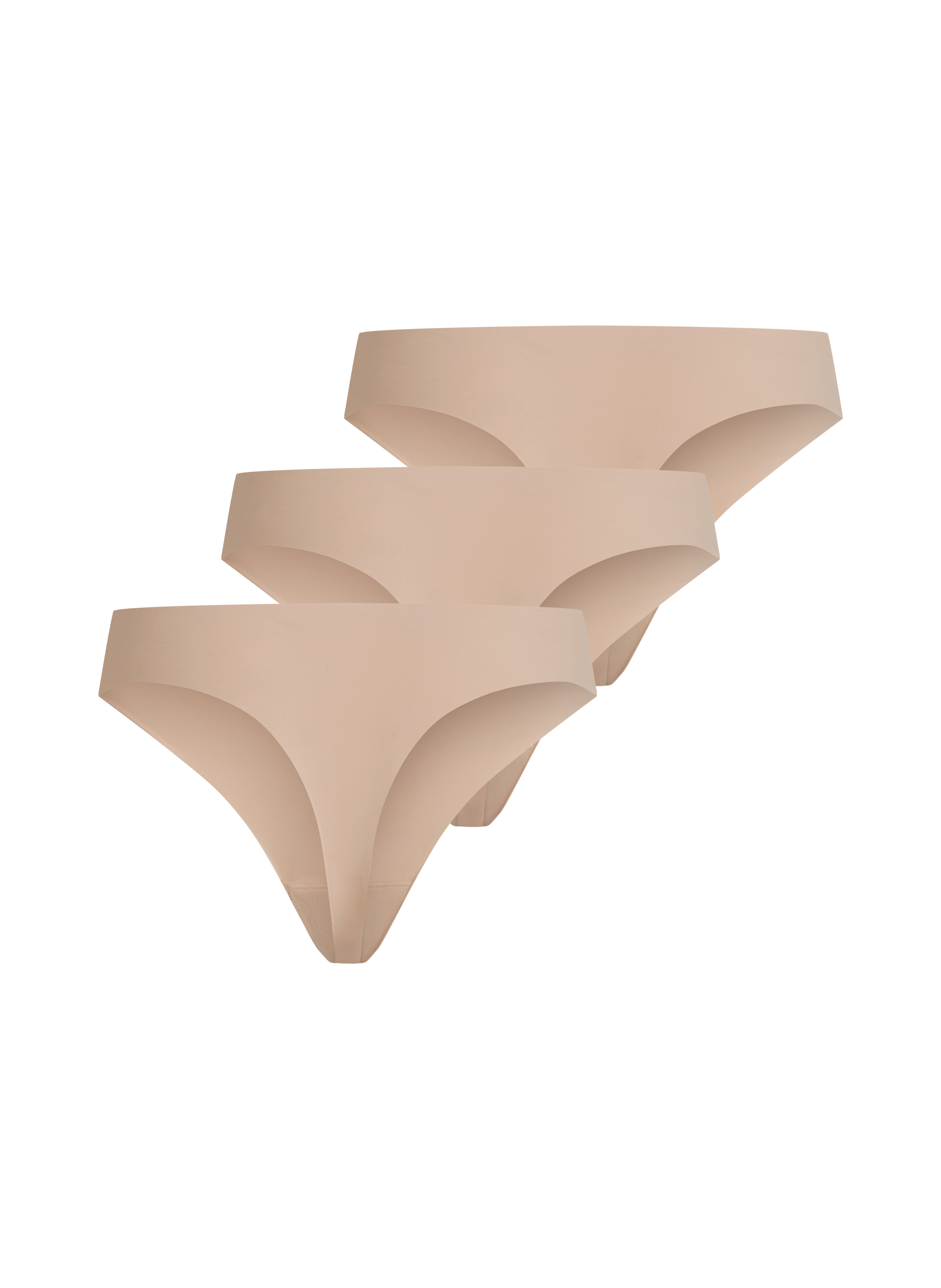 3-pack osynlig stringtrosa, Beige, main