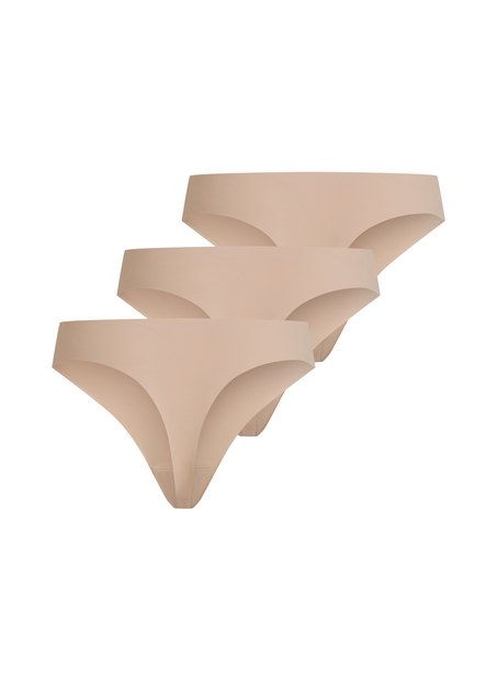 3-pack osynlig stringtrosa, Beige