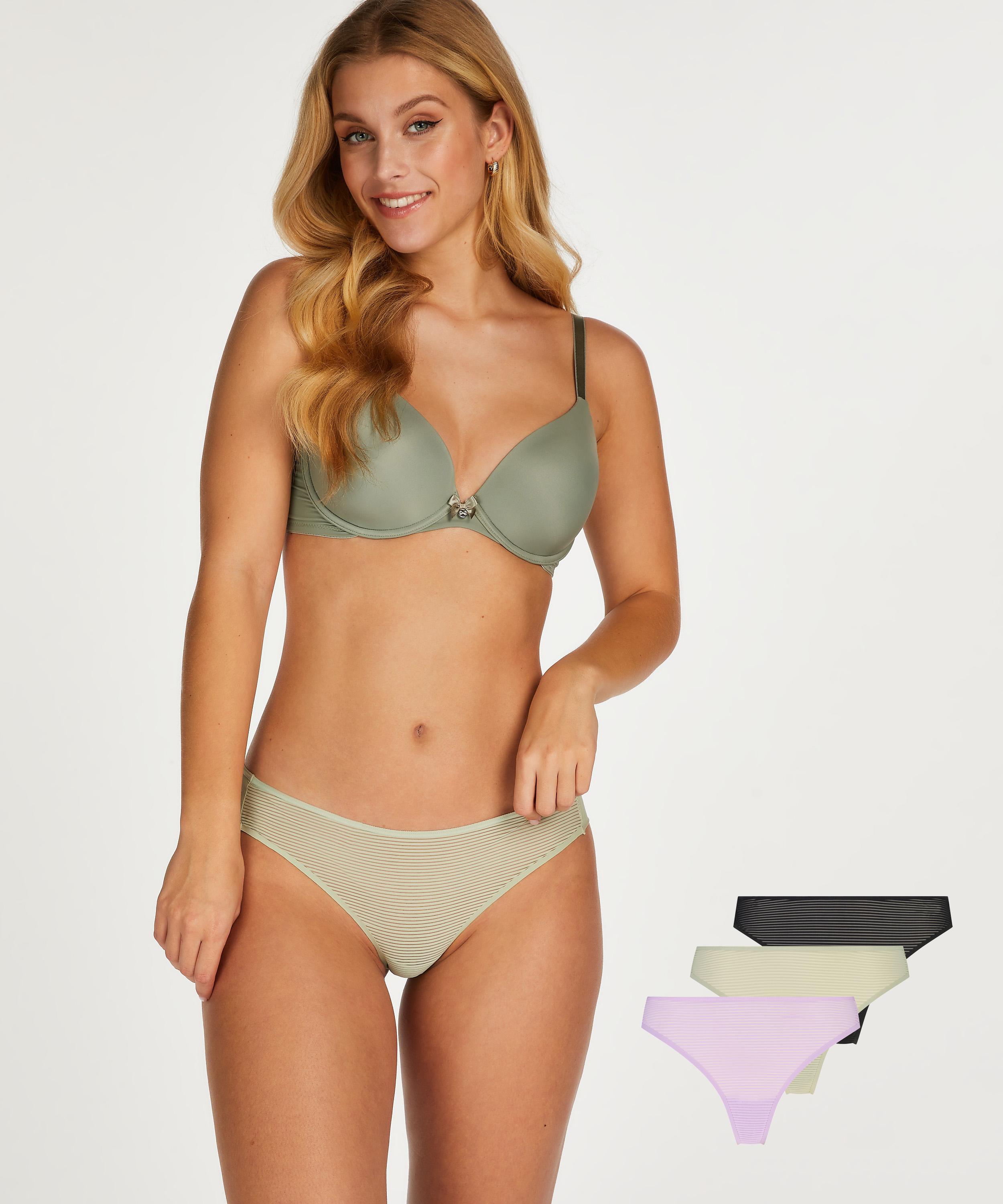 3-pack osynliga stringtrosa, Lila, main