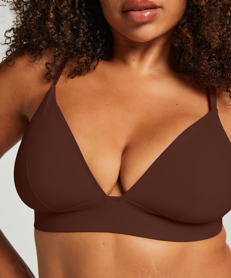 Triangel Bralette Smooth, Brun