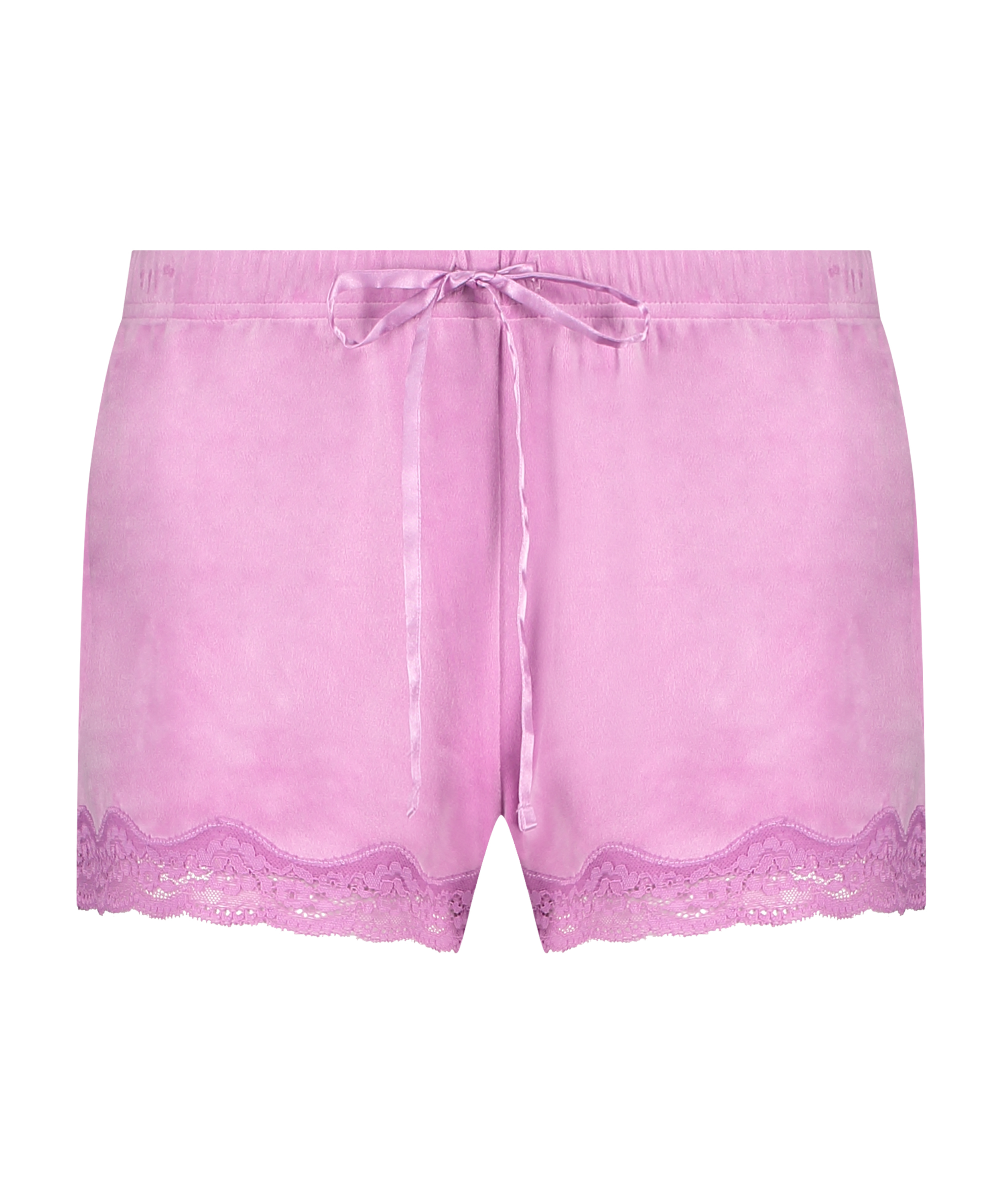Shorts i sammet och spets, Rosa, main