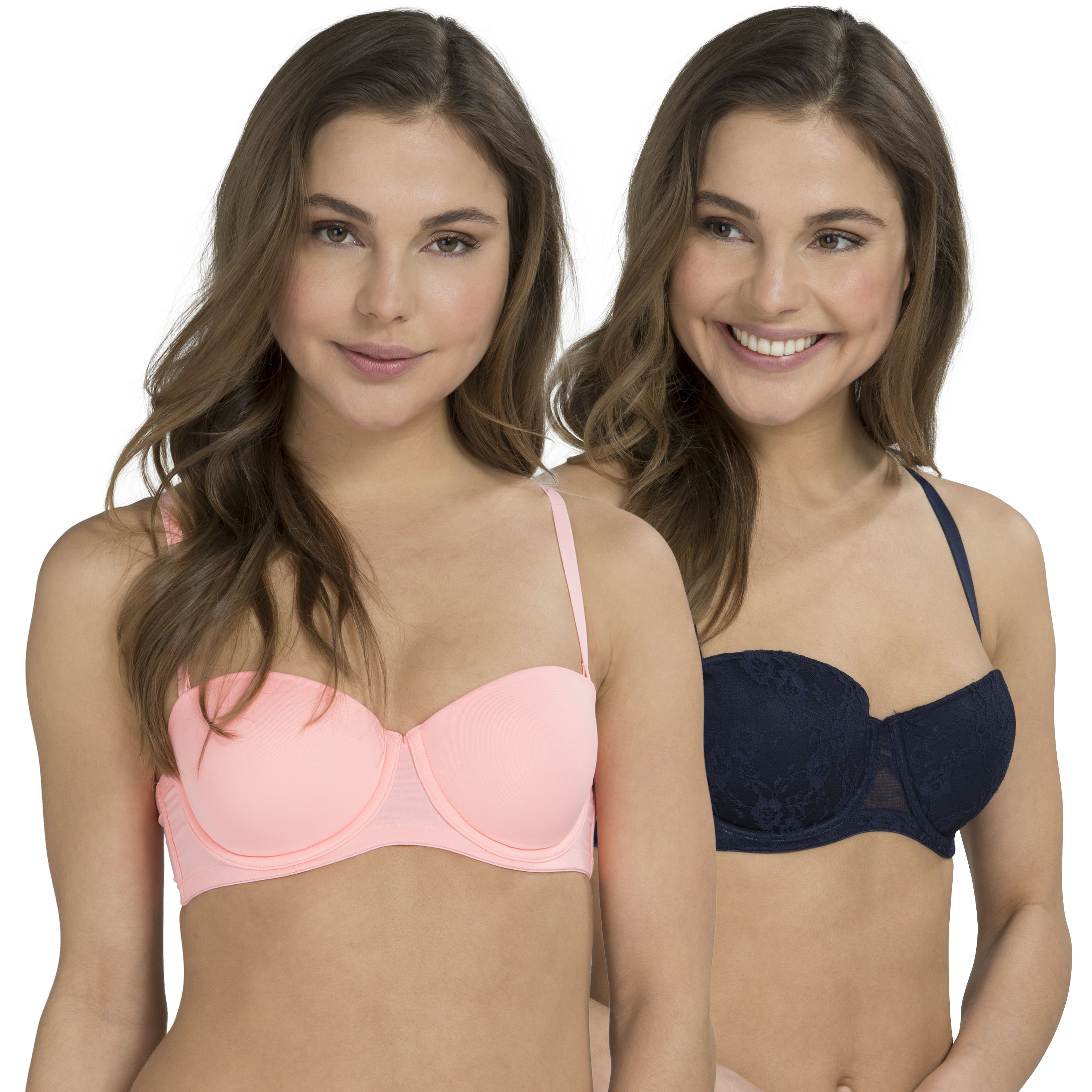 2-pack Strapless formpressade bygel bh:ar, bl&aring;, main