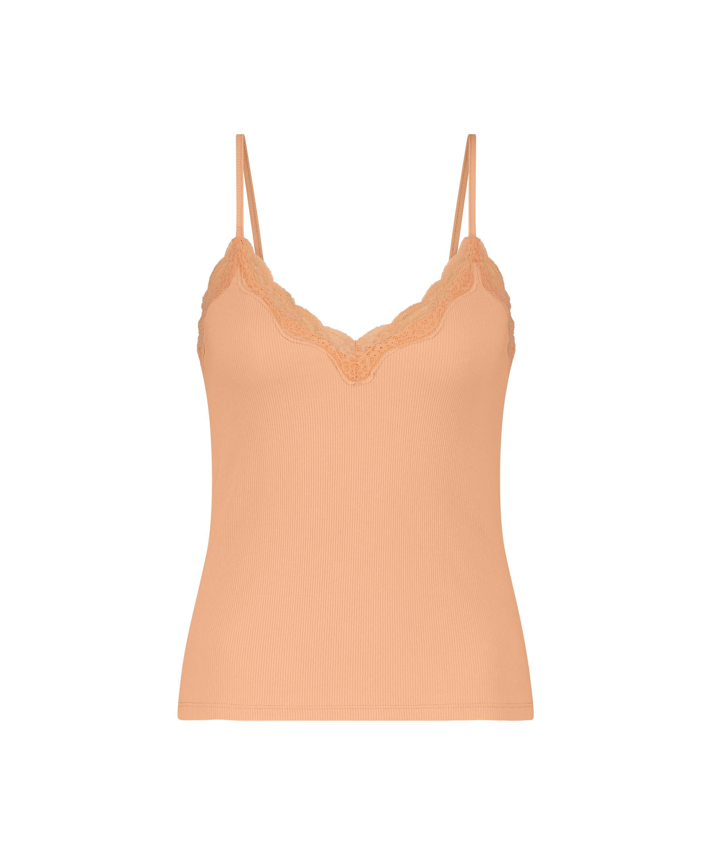 Linne Cami Rib Lace, Rosa, main