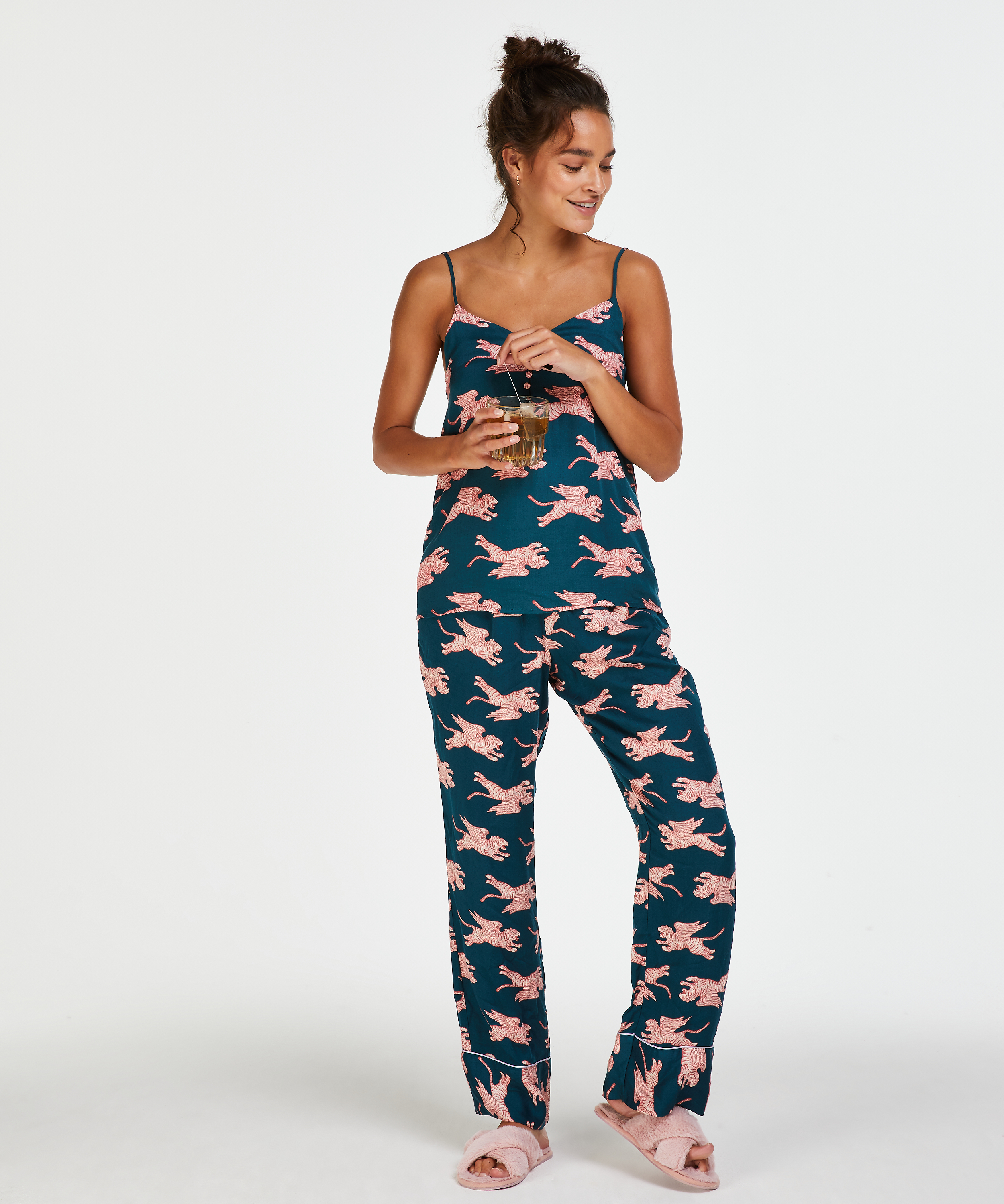 Cami i vävt tyg, Blå, main