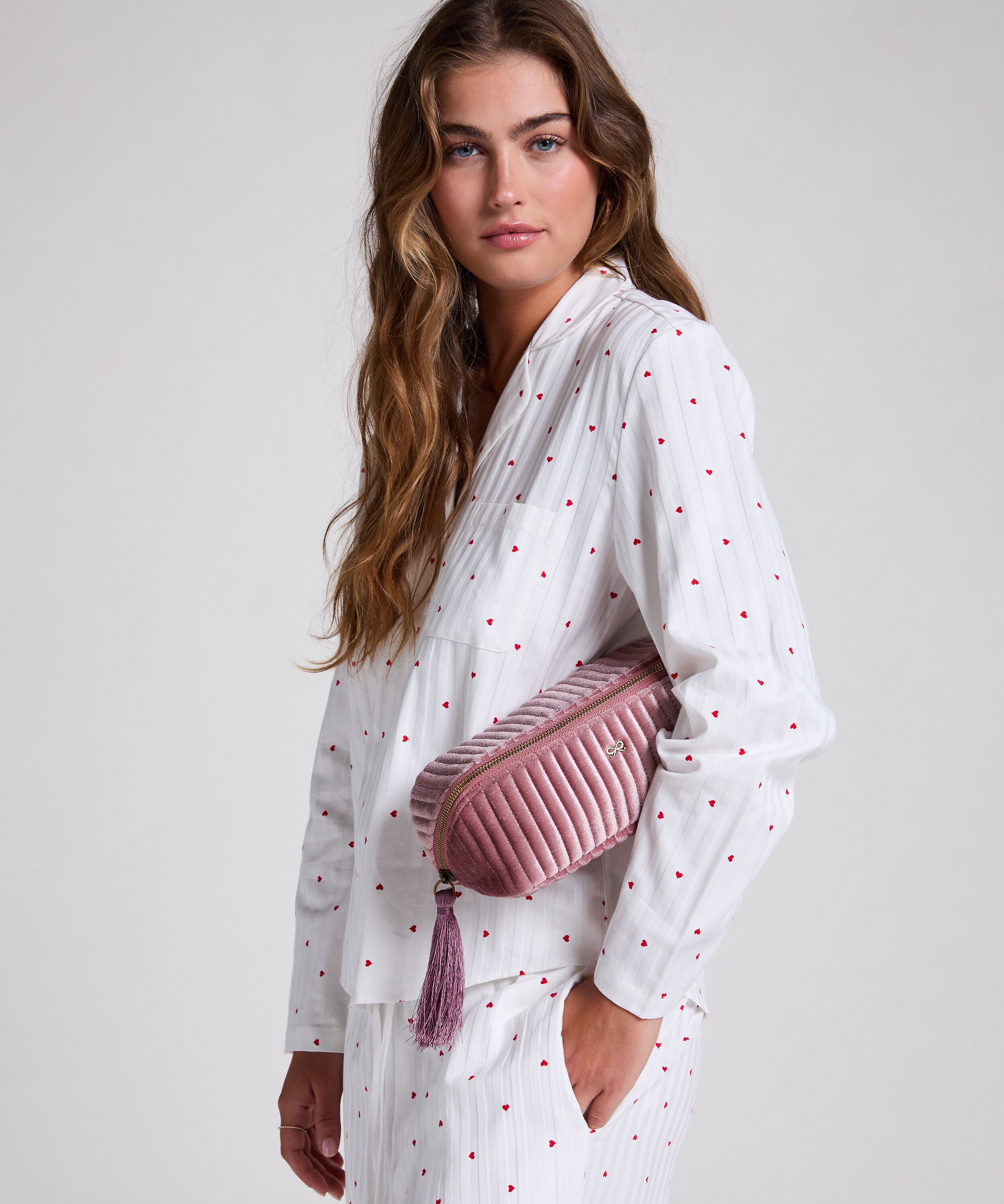 Sminkväska Velour, Rosa