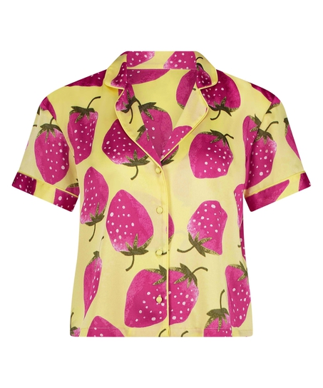 Kortärmad jacka i Satin, Gul