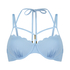 Formpressad bikiniöverdel med bygel Scallop, blå